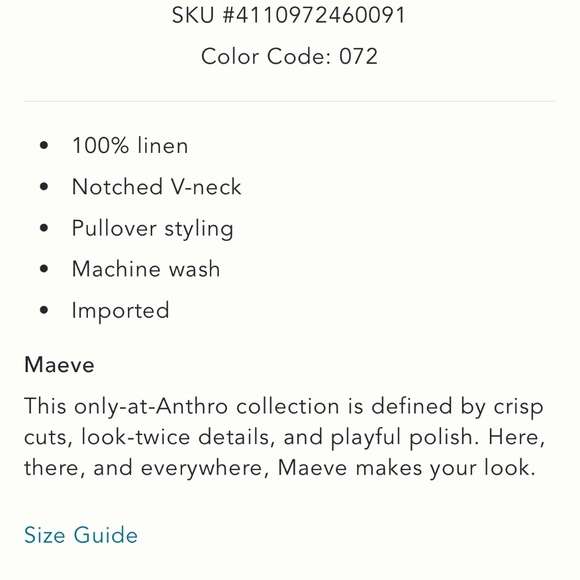 NWT Maeve Anthropologie Beige White Linen Strapless Structured Top Shirt Small S - Picture 4 of 4